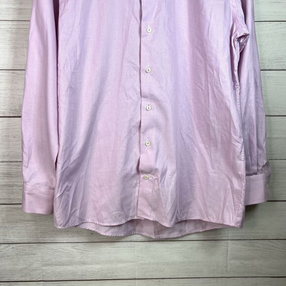 ETON Mens Pink Casual Preppy Button Down Slim Shirt Size 43 17 Cotton - Picture 5 of 12